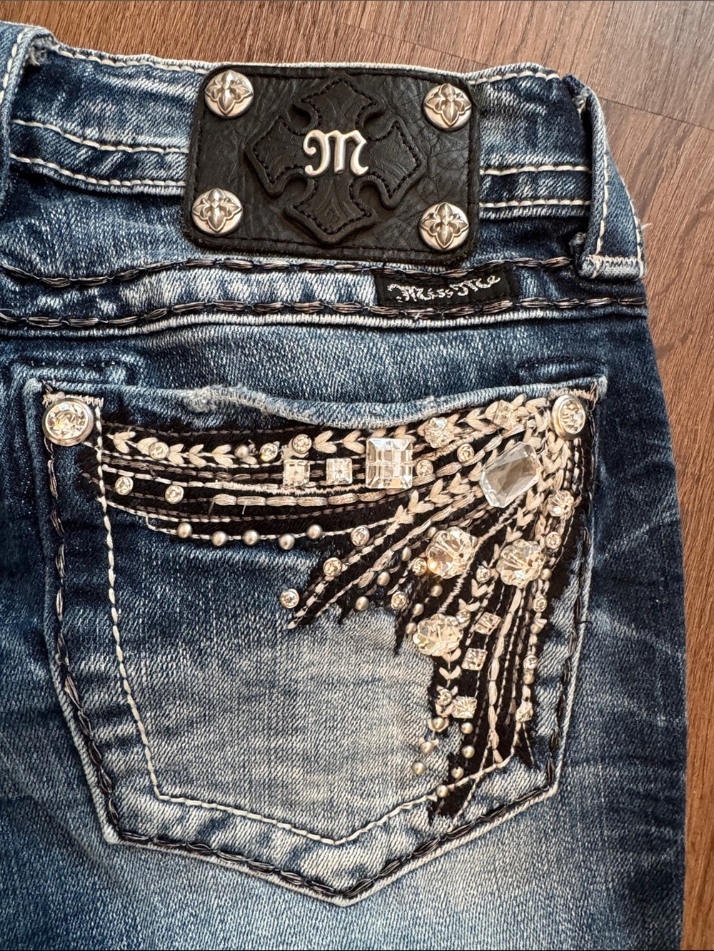 Miss Me Embellished Women's Blue Denim Jeans